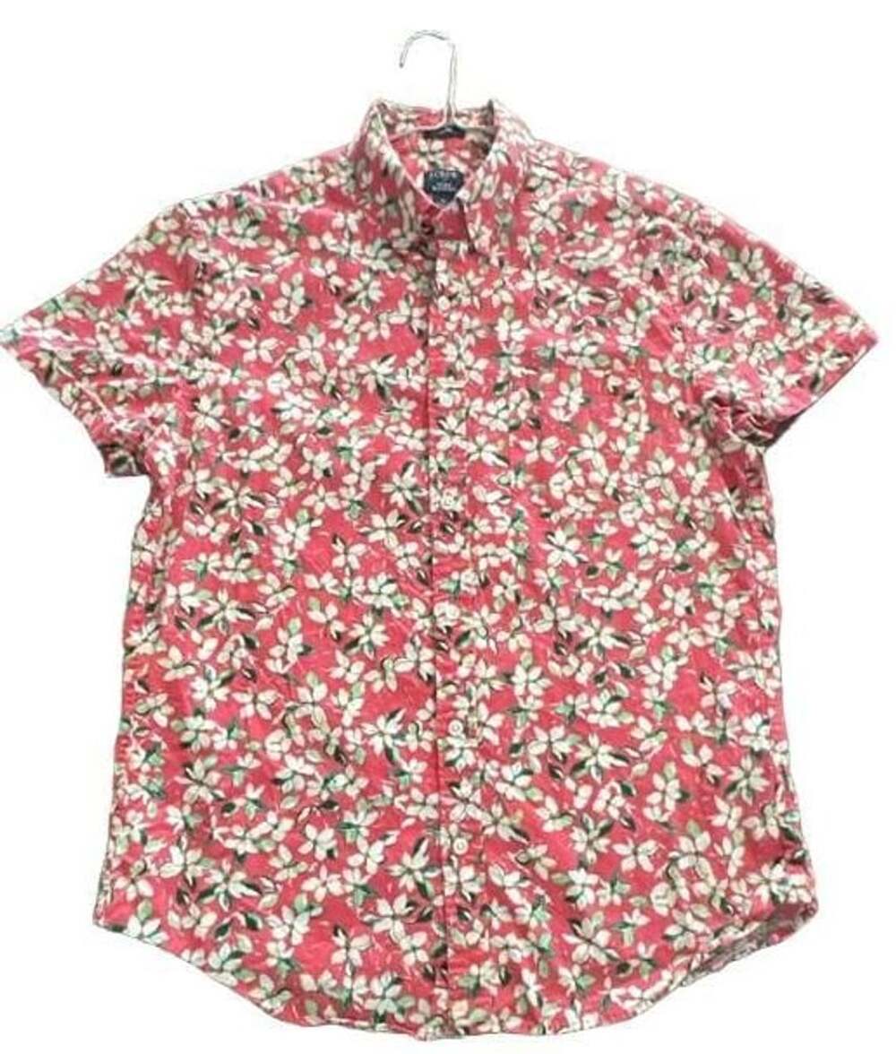 J.Crew Flex Washed Slim Size M Short Sleeve Floral Shirt